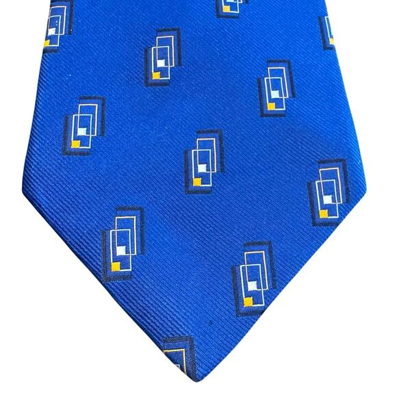 PAUL FREDRICK Repp Tie 100% Italian Silk Hand Tailored in USA 4" Foulard Necktie - Picture 2 of 6